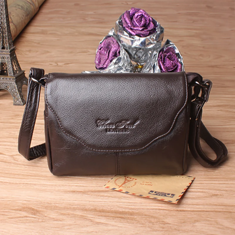 Женская маленькая сумка через плечо из натуральной кожи Повседневная