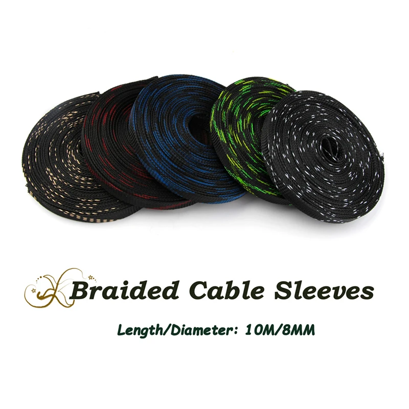 10 м кабельная Втулка 5 видов цветов проволочная защита ПЭТ нейлон расширяемая