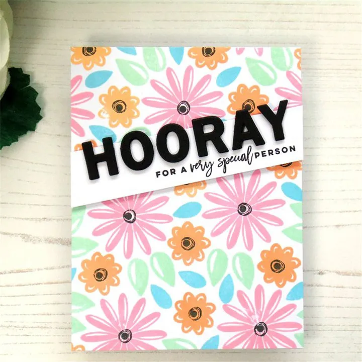Naifumodo металлические режущие штампы для дня рождения с надписью Hooray Word новинка 2019
