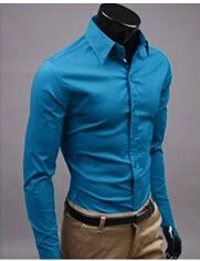 6 17 видов цветов мужские формальные рубашки чистый цвет мужские slim fit Мужчины костюм одежда Лидер продаж - Цвет: 6