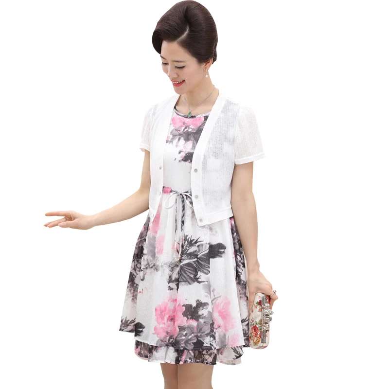 Новинка комплект из двух предметов платья с коротким рукавом лета 2018 для мам