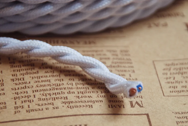 2*0.75mm2 Edison Vintage Lamp Cord White Knitted Cloth Retro Twisted Electrical Wire Textile Cable Pendant light 5/10M | Обустройство