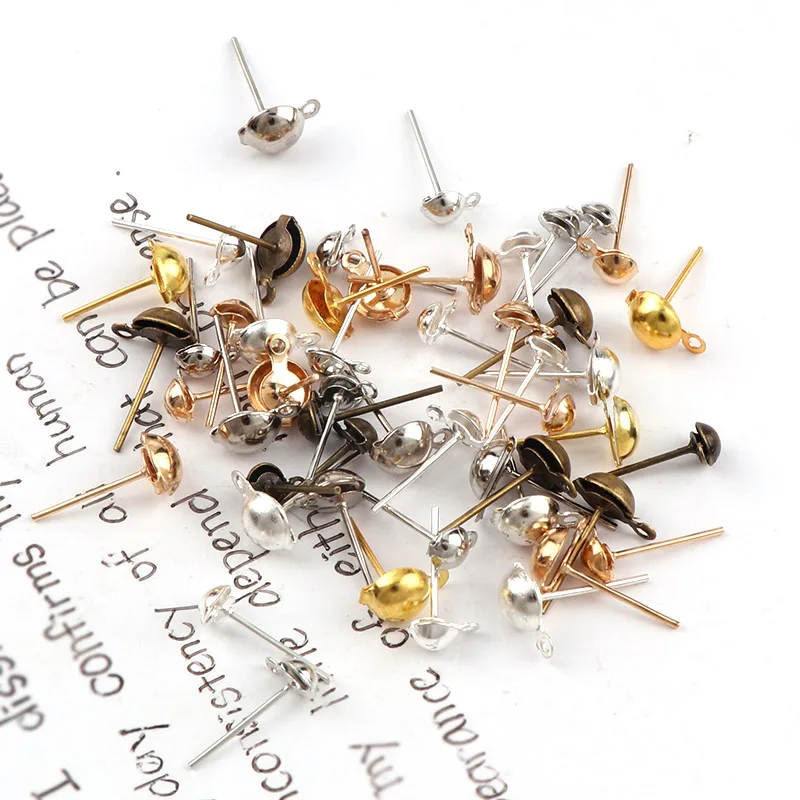 4x7 мм Металлические волнистые штифты для сережек зеркальные наушники заглушки