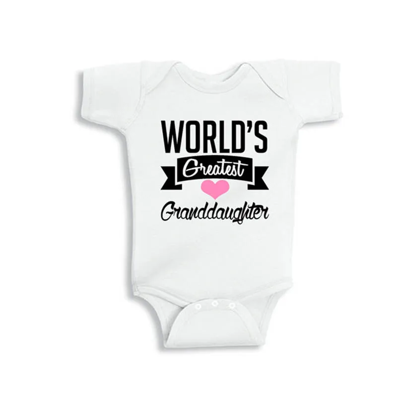 world grandma Culbutomind/ бабушка крутая, потому что она носит подгузники слишком белые с коротким рукавом милые детские унисекс цельная летняя одежда - Цвет: world grandma