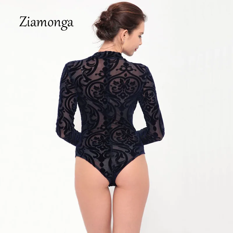 Ziamonga, женские шорты, комбинезоны,, элегантные, сексуальные, с принтом, цельный, бодикон, боди, для женщин, Manche Longue, женское, Кружевное боди