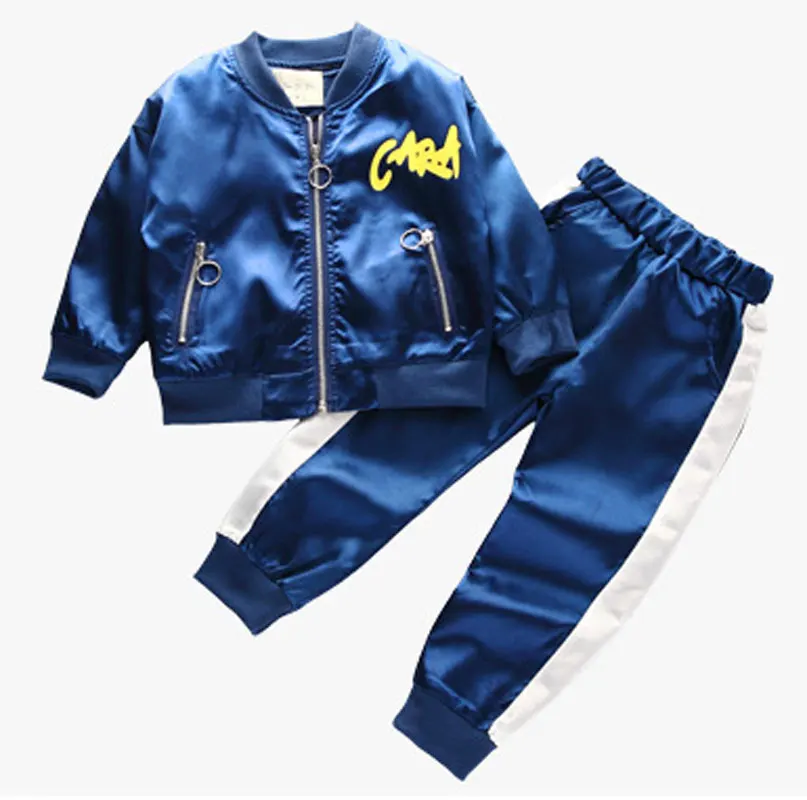 blue 1st осень-зима новая модная одежда для девочек, Детский костюм, куртка+ штаны 2 шт./компл.; брендовый комплект одежды для отдыха с надписью «Love» и кардиган на молнии для девочек, пальто, костюм, пиджак - Цвет: blue