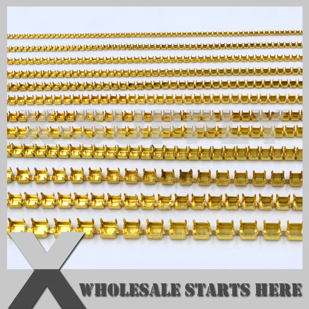 (SS6 SS38) закрыть плотную пустую чашечную цепочку без стразы для украшения