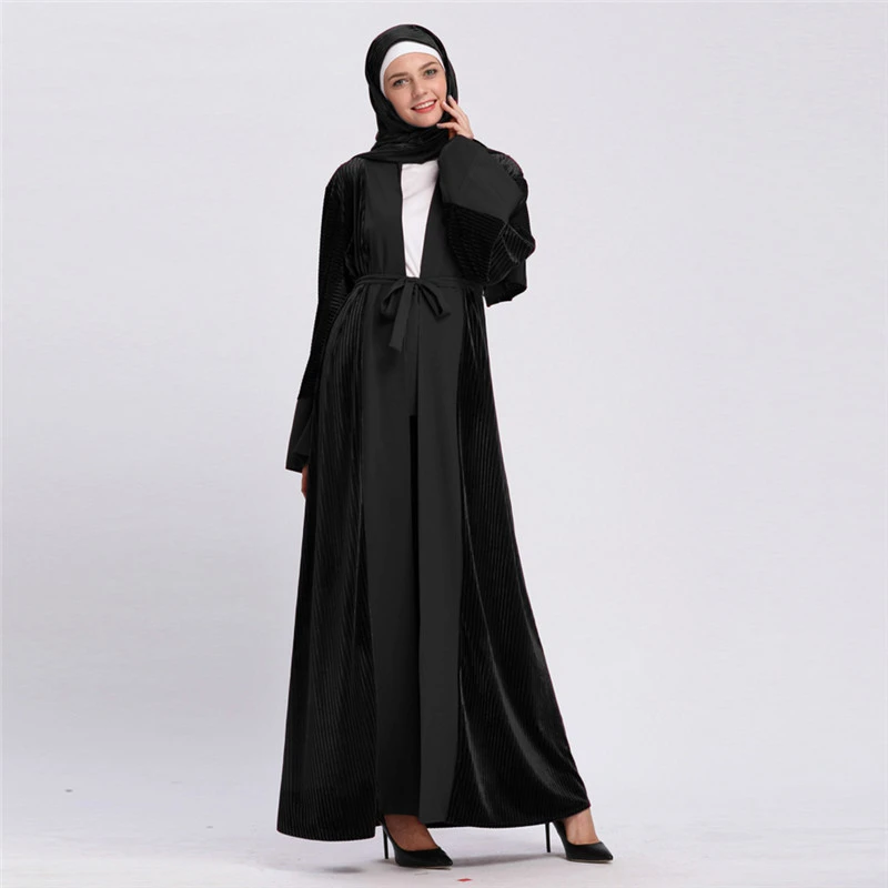 Элегантное мусульманское платье Abaya кружевной кардиган длинные халаты кимоно Jubah