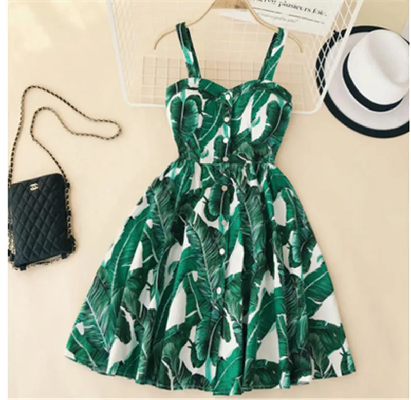 Boho винтажное Короткое мини-платье с цветочным принтом на бретельках, вечерние повседневные женские пляжные ретро платья в горошек