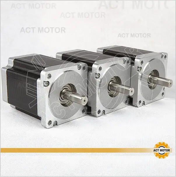 

ACT Motor 3PCS Nema34 Stepper Motor 34HS1456 Single Shaft 4-Lead 1232oz-in 118mm 5.6A Bipolar CE ISO ROHS US DE UK