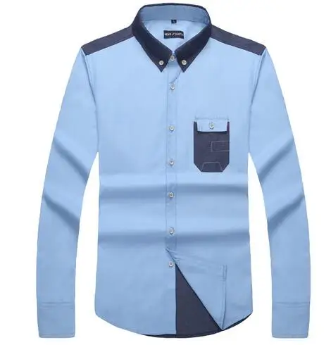 New Mens Fashion Casual Shirt Long Sleeve Solid Luxury Business Formal Slim | Мужская одежда