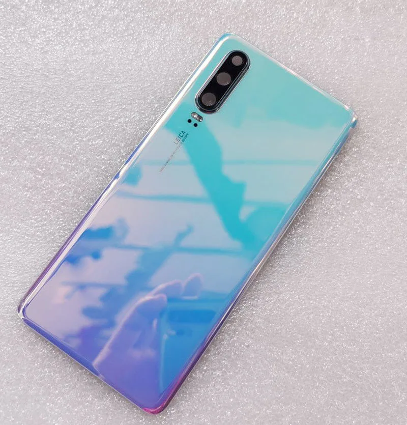 Оригинальное качество для huawei P30 p30 pro задняя крышка батарейного отсека p30 lite задняя дверь стеклянный корпус чехол+ клейкая наклейка ремонт части - Цвет: p30 sky mirror