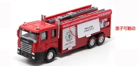 electronic plastic a ladder trucks toys alloy cars model water gun fire truck acousto optic educational kids gifts child toy