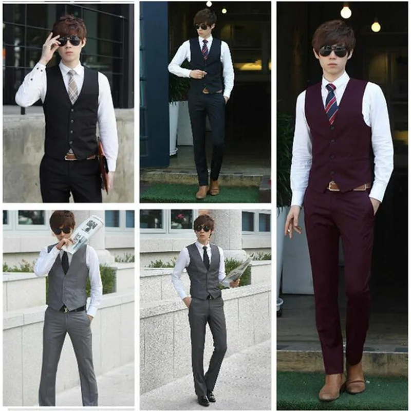 Платье жилет для мужчин белый черный свадьбы вечеринки 2018 лето осень бизнеса