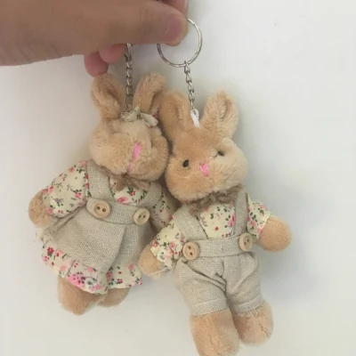 style 2 2 шт./лот Kawaii плюшевый мишка и кролик пара плюшевая игрушка StuffedSoft кукла ткань медведи Мягкие плюшевый брелок-подвеска Свадебные подарки T140 - Цвет: style 2