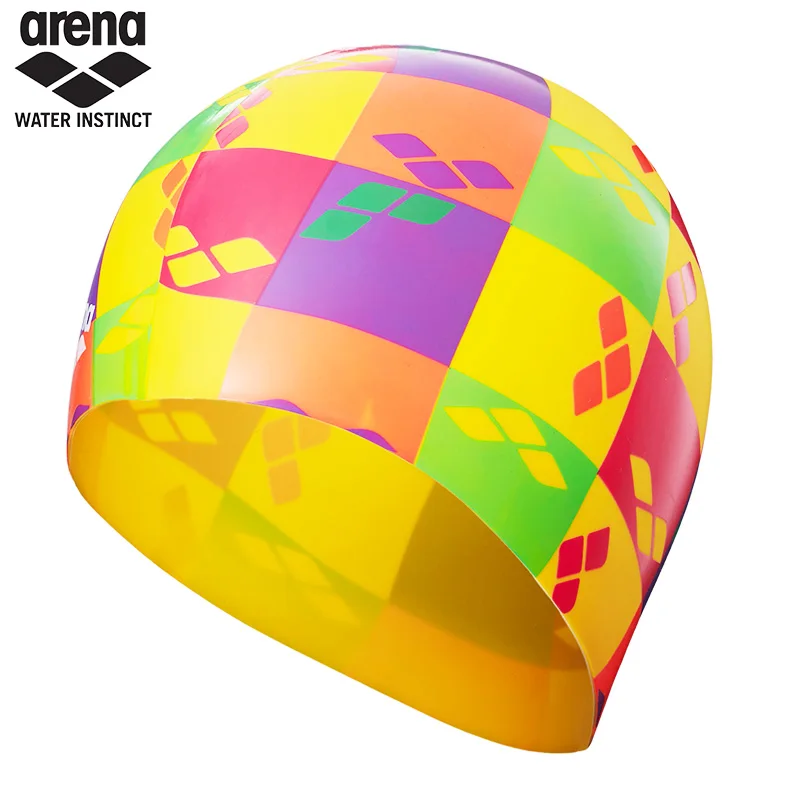 Водонепроницаемая шапочка для плавания Arena женщин силиконовая с принтом