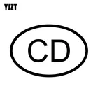 YJZT, 13,8 см * 9,3 см CD, код страны Конго, овальная Автомобильная наклейка, Виниловая наклейка, черный, серебристый цвет