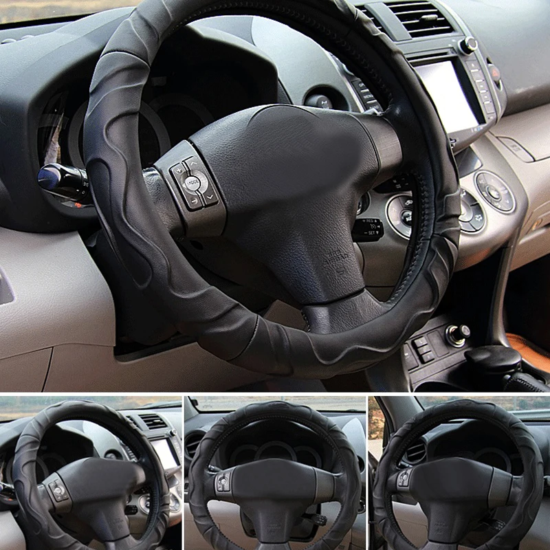AutoDecorun кожзам Автомобильные Чехлы На рулевые колеса для KIA Sportage Rio K5 Sorento Carens Carniva
