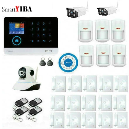 YB104173 SmartYIBA беспроводная Wifi 3g Домашняя Сигнализация приложение умный дом домашняя система охранной сигнализации с наружной ip-камерой IOS андроид, GPRS - Цвет: YB104173
