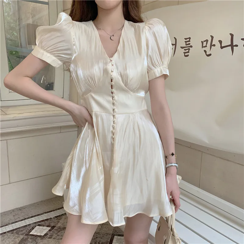 Женское модное однотонное шикарное Платье Vestidos летнее праздничное однобортное