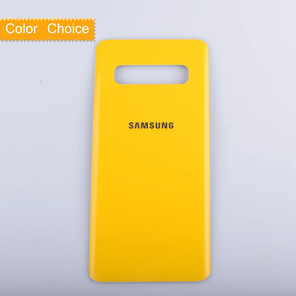 Цвет: желтый Для samsung Galaxy S10 G973F SM-G973F G973 корпус батарея Дверь Задняя стеклянная крышка чехол S10 Корпус Замена - Цвет: Цвет: желтый