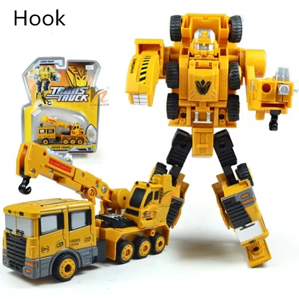 Hook Металлический инженерный грузовик Hercules комбинированный грузовик 13,5x6x7,5 трансформация Mixmaster самосвал скребок крюк бульдозер роботы игрушки - Цвет: Hook