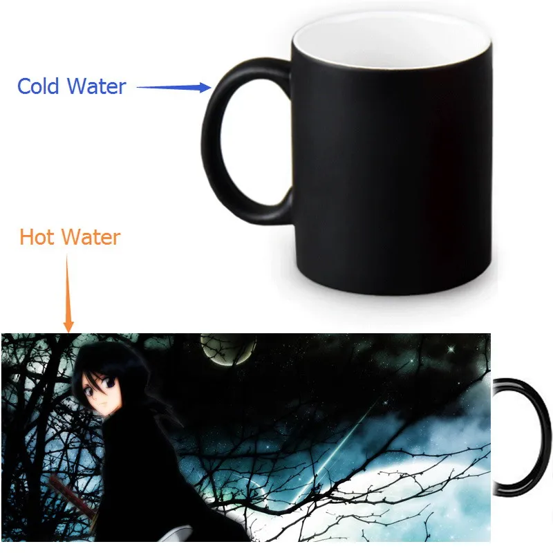 2017 Custom 12oz Mugs Bleach Coffee Tea Milk Mug Hot Cold Heat Sensitive Color Changing Black Ceramic Cup | Дом и сад