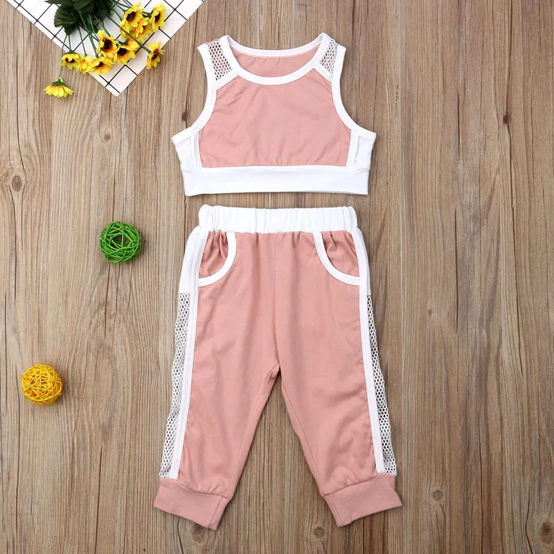 Летний укороченный топ для девочек Pudcoco однотонный на бретельках и кружевные