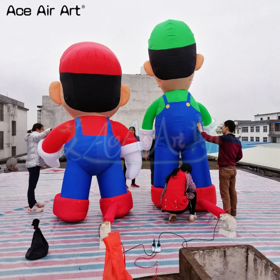 Модный надувной воздушный шар с героями мультфильмов супер модель Mario и Luigi brother