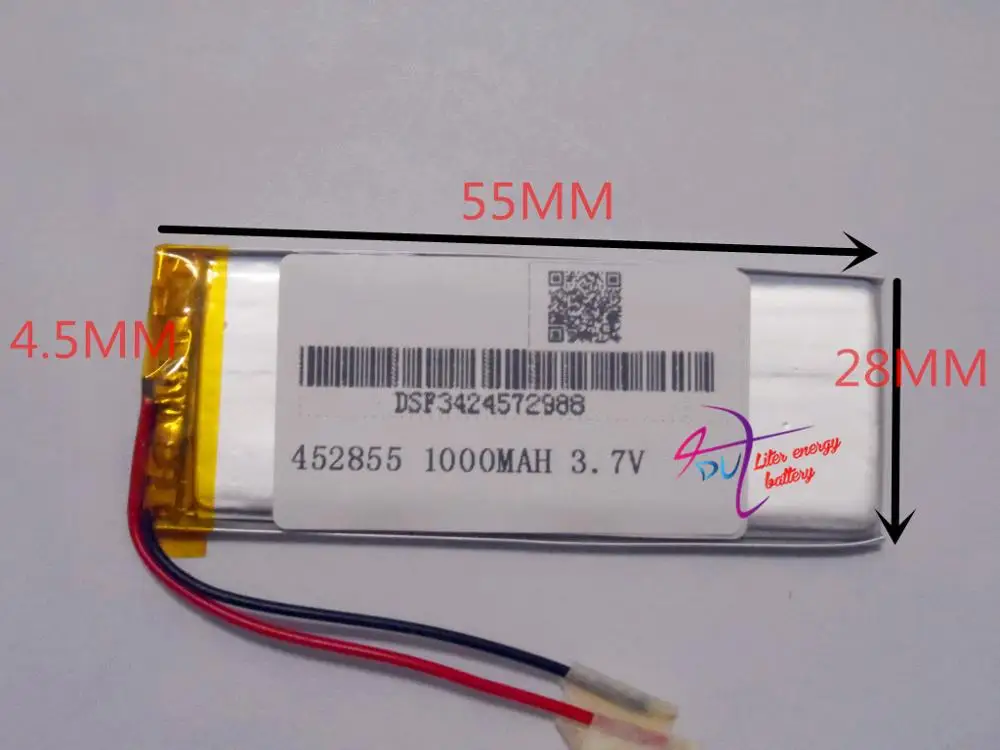 Фото Лучший бренд батареи 3 7 V 1000 mAH [452855] PLIB полимерный литий-ионный/литий-ионный