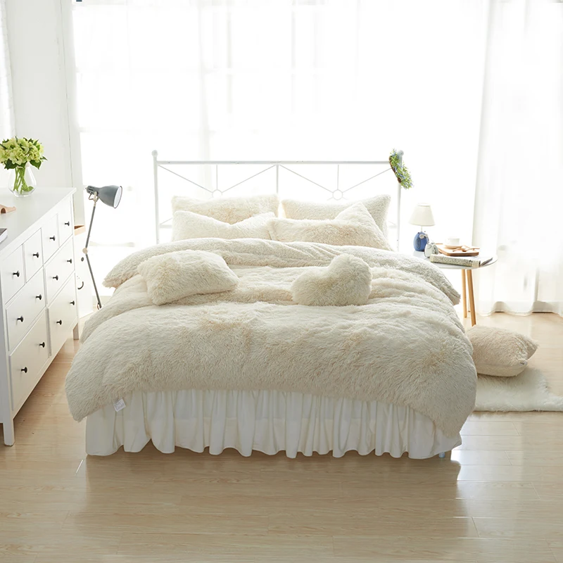 Белый синий розовый фиолетовый норковый Бархатный комплект постельного белья