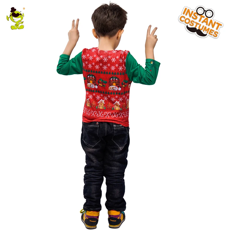 

New Kids 3D T-Shirt Long Sleeve Funny Christmas Costume for Boys Fashion Shirts Christmas Carnival Party Clothes Tee