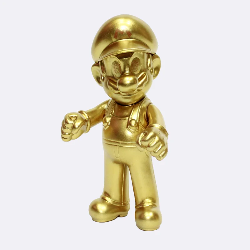 gold mario 13 см Super Mario Bros Bowser Luigi Koopa Йоши Марио уарио производитель Odyssey Donkey Kong Toad ПВХ Фигурки Модели кукол игрушки - Цвет: gold mario