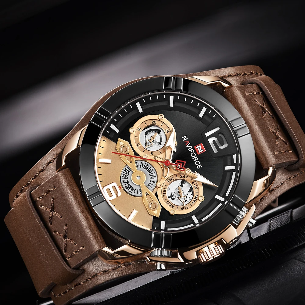 NAVIFORCE Luxury Brand Men Watches Male Military Sports Clocks Date Casual Leather Quartz Wrist Watch Business Relogio Masculino | Наручные