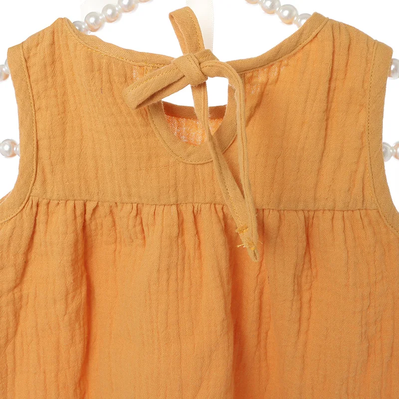 Kaiya Angel 2019 Children Girls Summer Clothing Set mustard yellow Sleeveless Top + Floral Shorts 100% Cotton Outfits 5PCS/LOT | Мать и