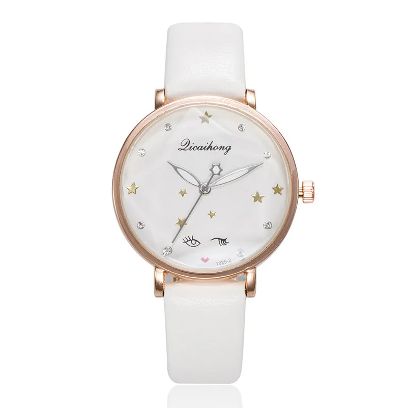 Женские часы с кожаным ремешком аналоговые кварцевые наручные relogio feminino J13 # N