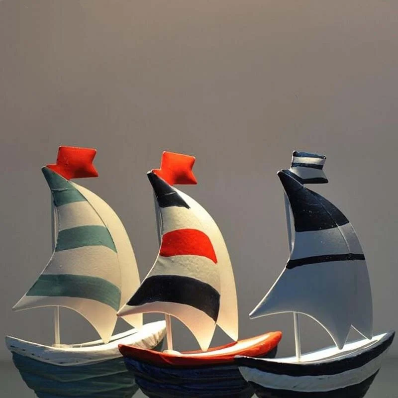 Горячая 1 шт. маленькая лодка модель из металла морских украшения случайно