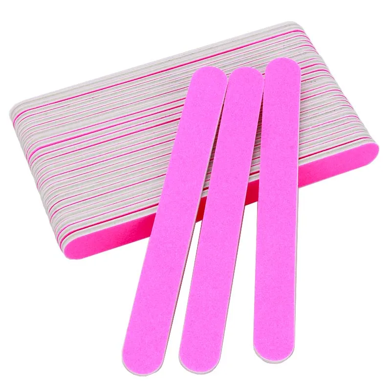 

25pcs Rose Red Nail File Blocks 100/180 Sanding Polishing Files For UV Gel Buffing Grinding Nail Art Tools Professional Tips