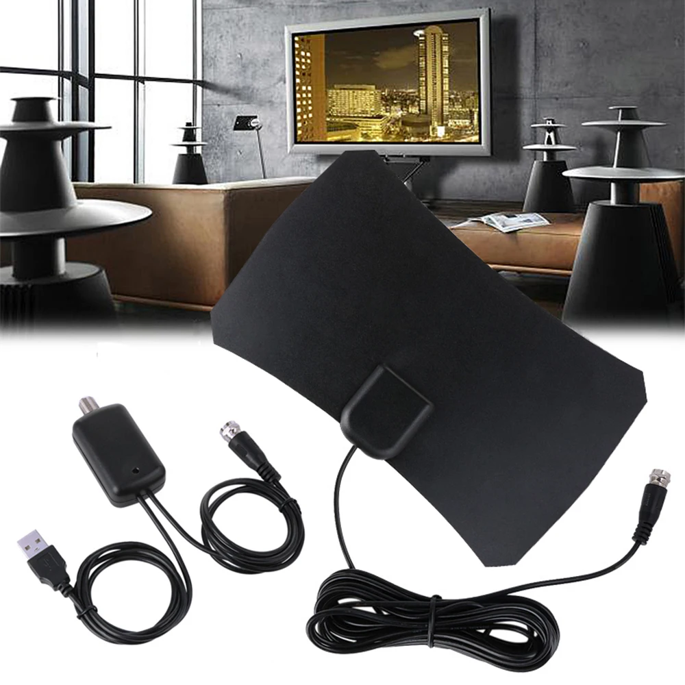 Мини 50 миль комнатная цифровая ТВ антенна Приемник сигнала Усилитель антенны