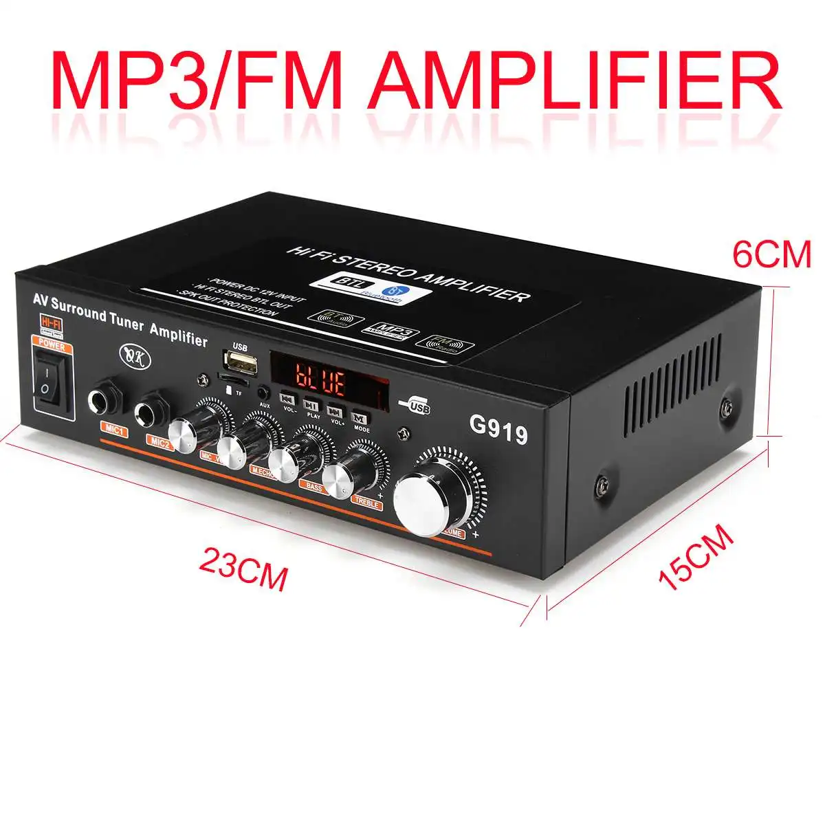360 Вт HIFI 2CH аудио усилитель мощности 110/220 в звуковая система мини FM USB SD усилители