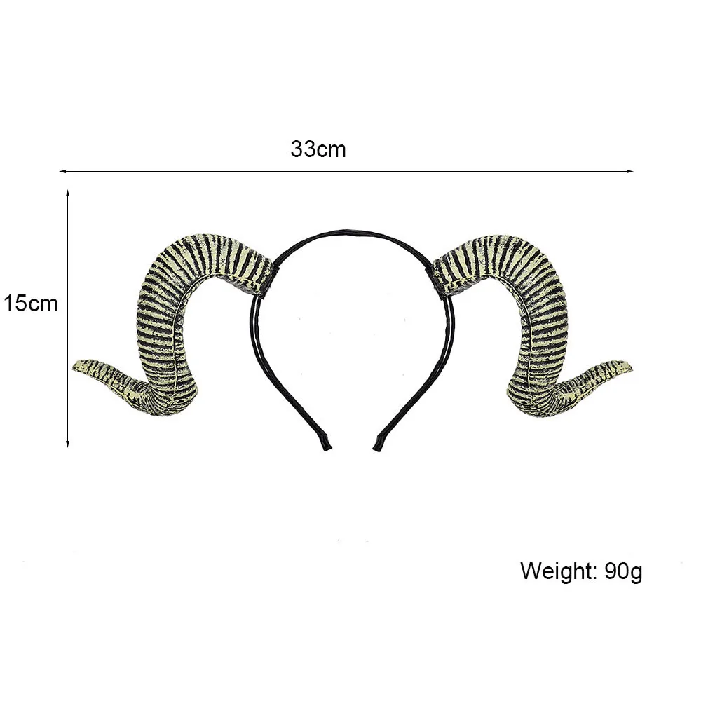 Готическая повязка на голову Ram Horns в стиле стимпанк ободок из овечьей шерсти