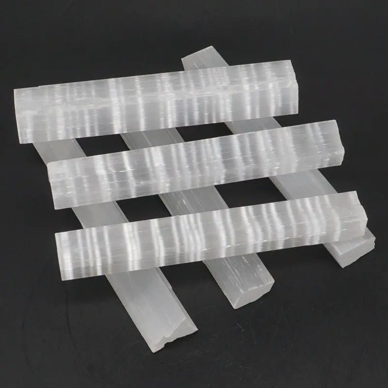 

120mm Selenite Stick Wand Rough Crystal Specimen Selenite Wand Reiki Chakra Home Decor 1PC