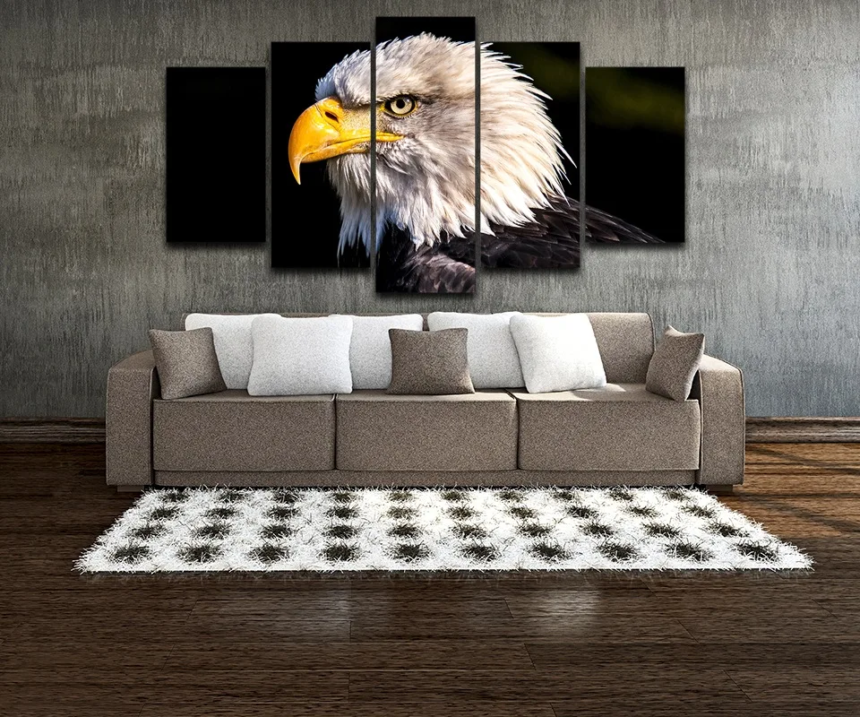5 шт. печатная Картина на холсте лысая орла животное домашний Декор печать плакат