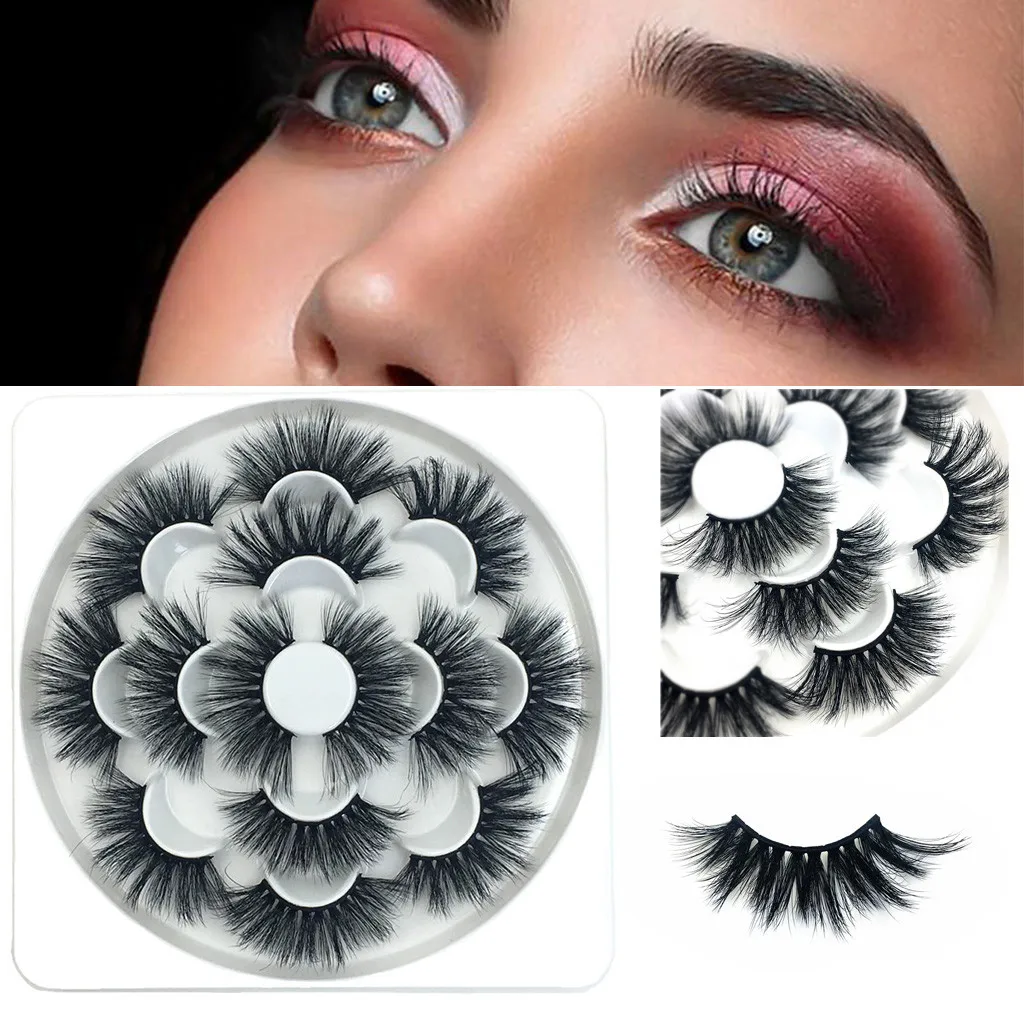 7 пар 8D накладные ресницы пикантные ручной работы полный полосы синтетического