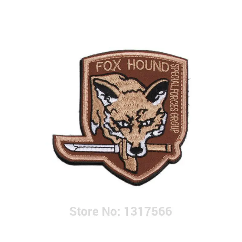 Лиса Хаунд вышивка патч вышитые нашивки Военная Униформа Тактический плечо Mark