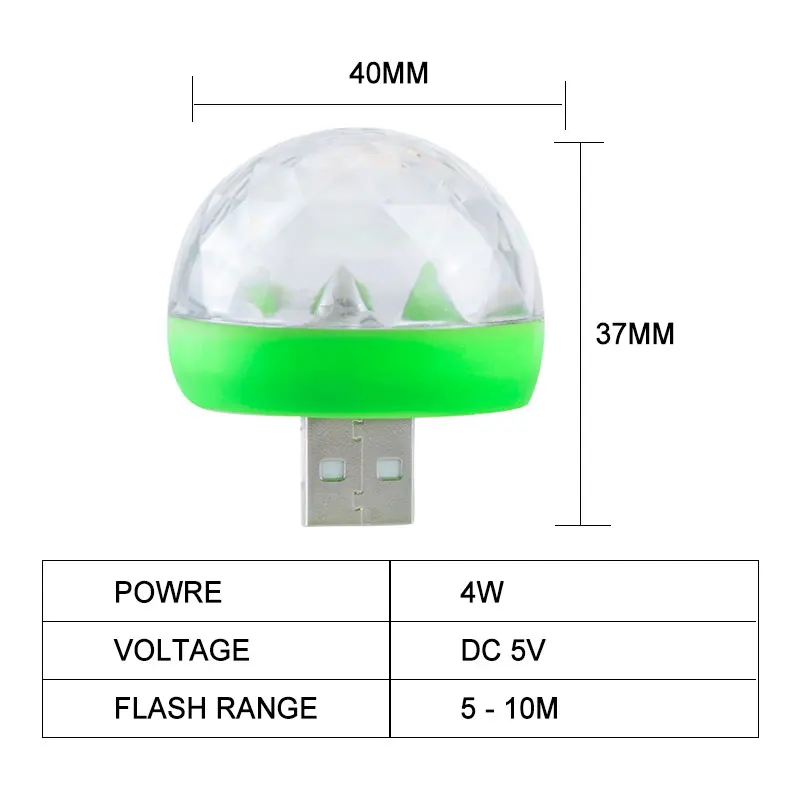 USB лазерный светильник мини RGB LED диско шар музыка звук управление сценический