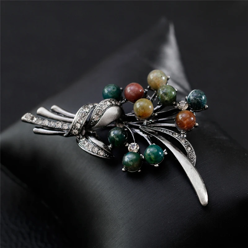 Женская Брошь в виде дерева из натурального камня | Украшения и аксессуары