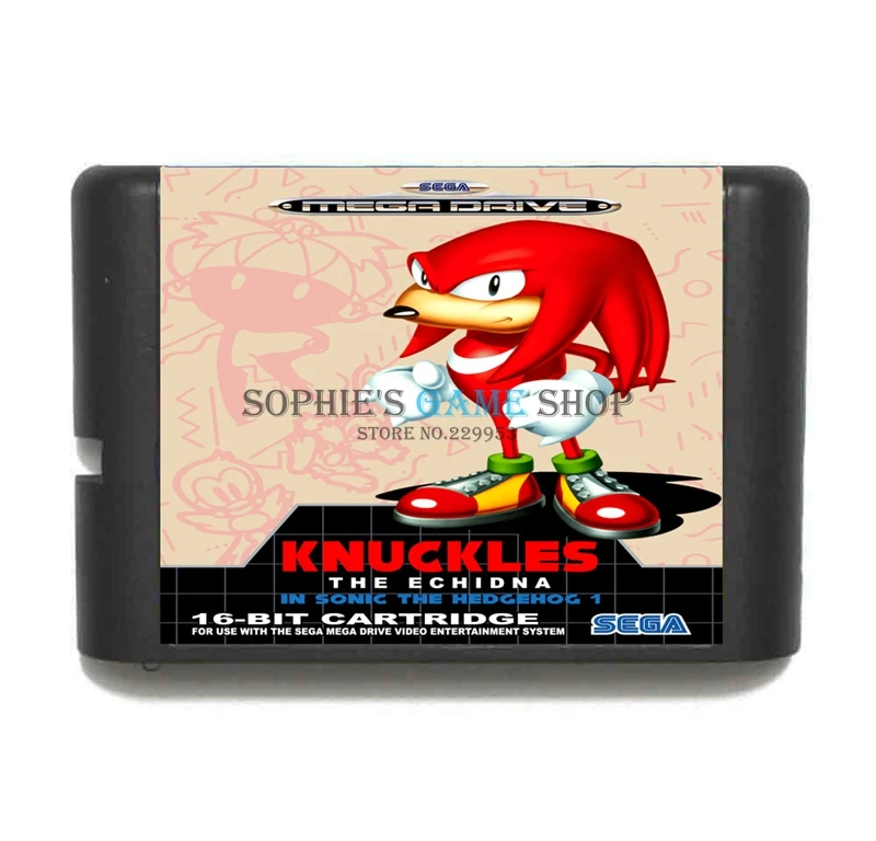 Knuckles(In Sonic 1) игровой картридж новейшая 16 бит игровая карта для sega Mega Drive/Genesis system