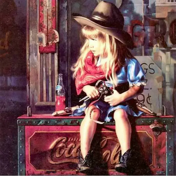 

Diamond Embroidery Cowboy girl 5D Diy Diamond Painting cross stitch character Full square Diamond Mosaic picture Home Decoration