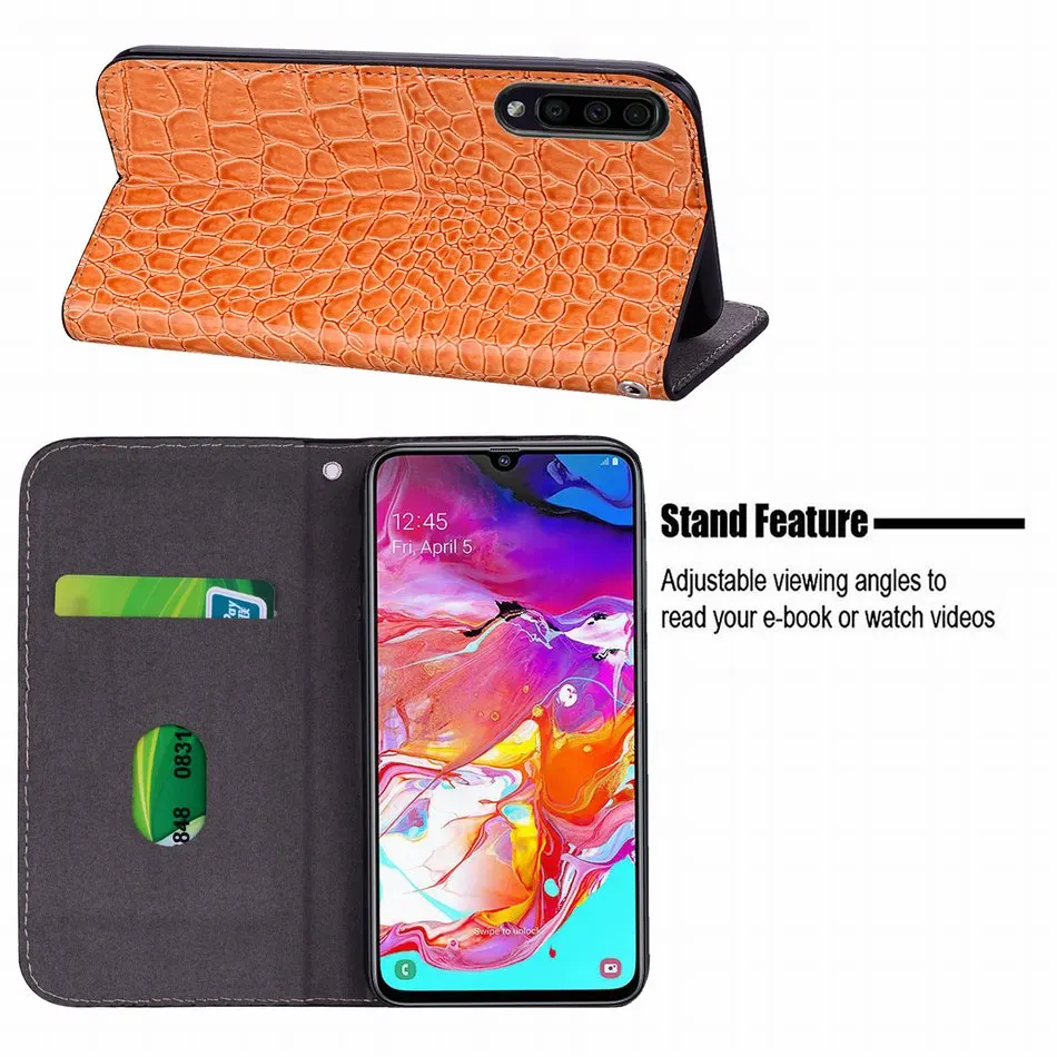 Шикарный кожаный чехол для телефона с крокодиловым узором Samsung Galaxy J330 J530 J730 Note 9 S10